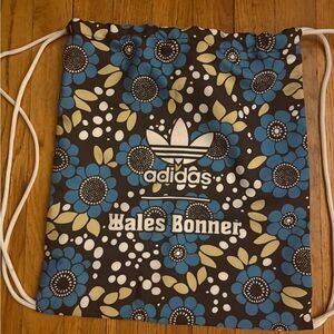 Adidas Floral Drawstring Bag with Blue and Yellow Accents